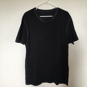 Patrick Assaraf Pima Cotton Vintage Wash Black T-Shirt. Size XXL
